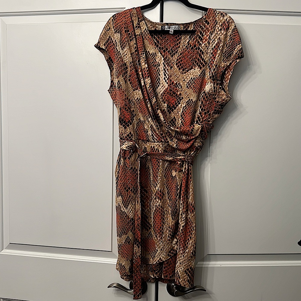 Jennifer Lopez animal print wrapped dresses XL